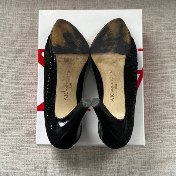 Anne Klein Patent Classic Leather Very Comfortable Oxford-Style Heels in Black – - Picture 8 of 8